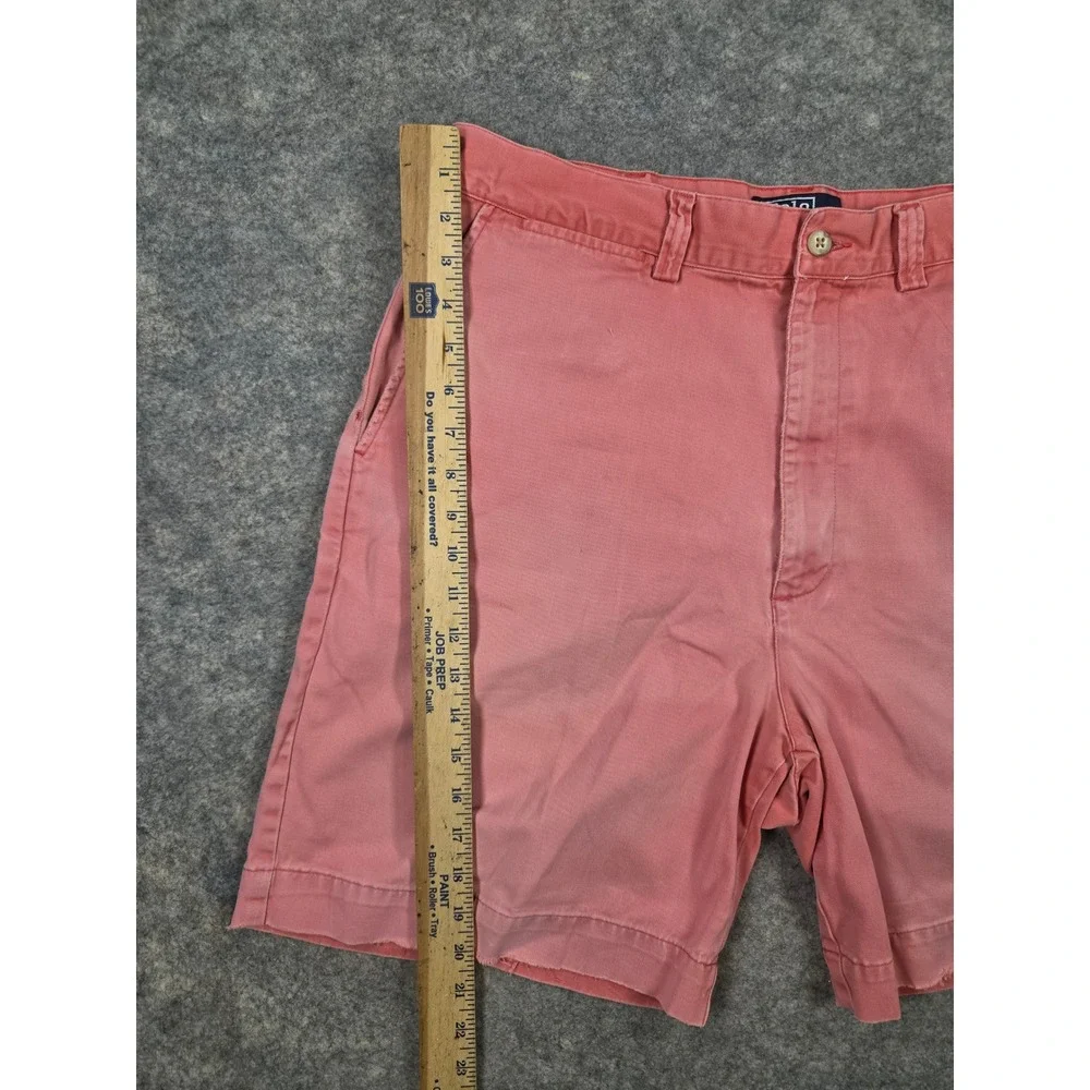 Polo Ralph Lauren Andrew Mens 36 Pink Coral Frayed Hem Chino Shorts Distressed*